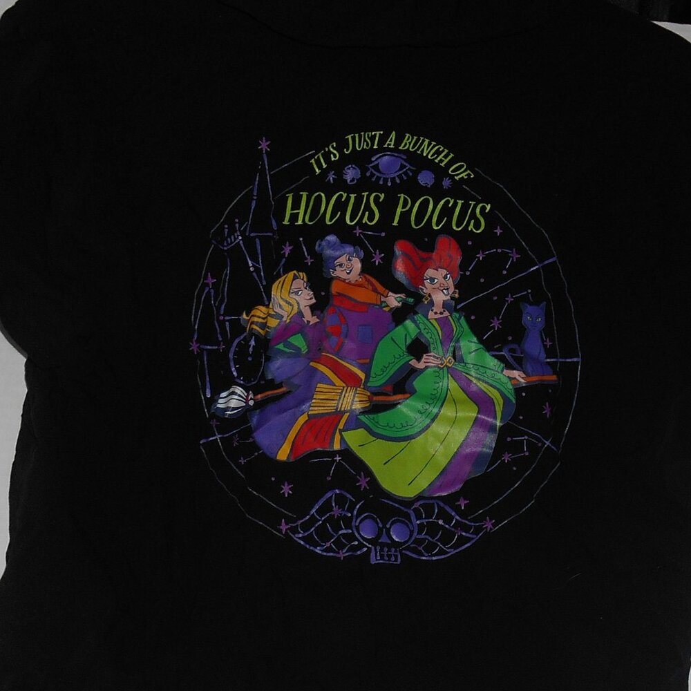 DISNEY UNIVERSE WOMEN LARGE HOCUS POCUS TIE FRONT SHRT 100% VISCOSE HALLOWEEN